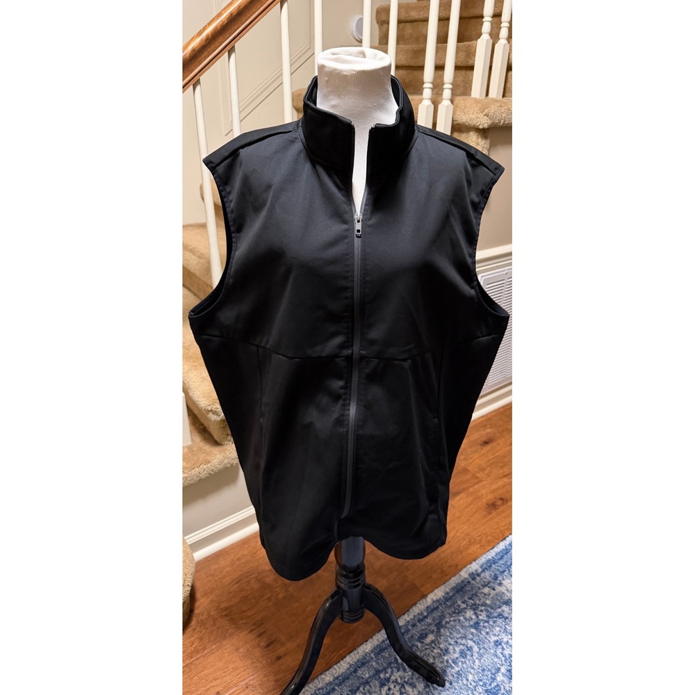 Sport-Tek Mens Black Soft Shell Fleece Lined Full Zip Vest 2XL J771